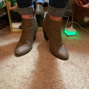 brown heeled ankle booties